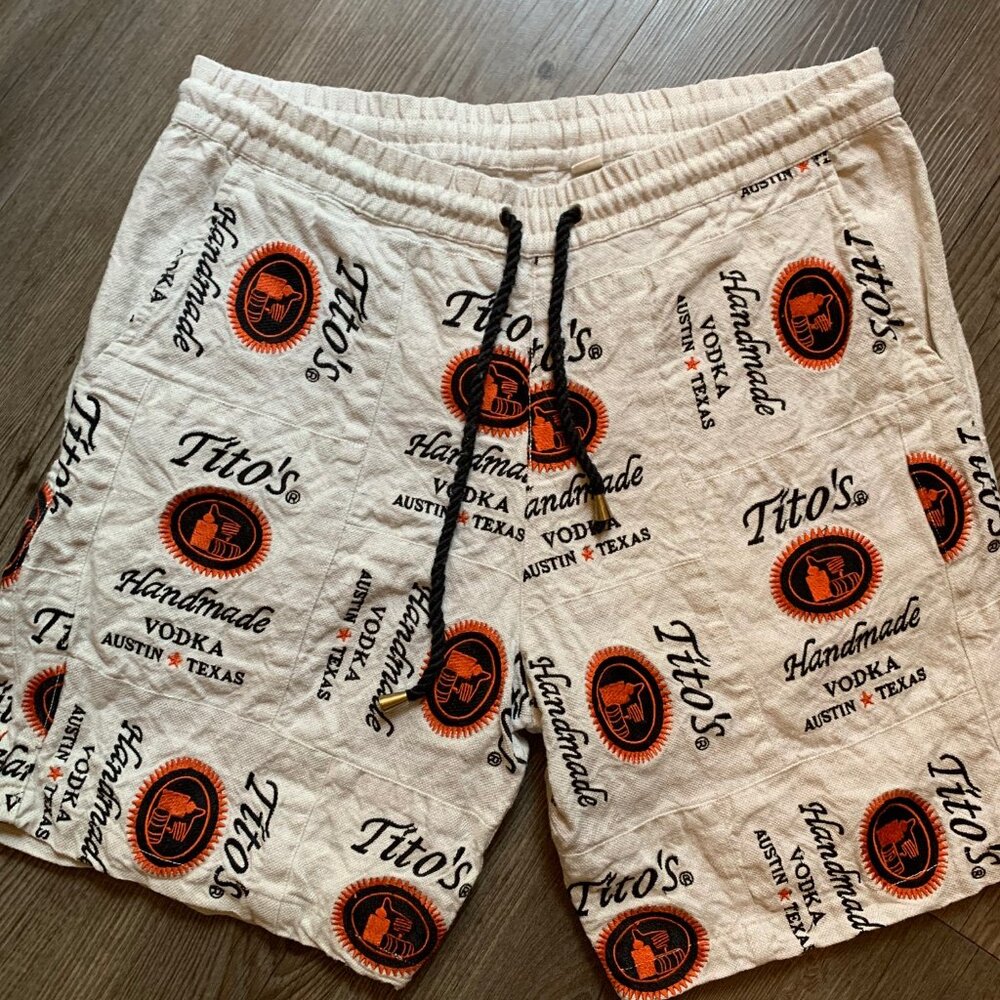 Rare Tito's Vodka Hemp Patchwork Shorts - image 2